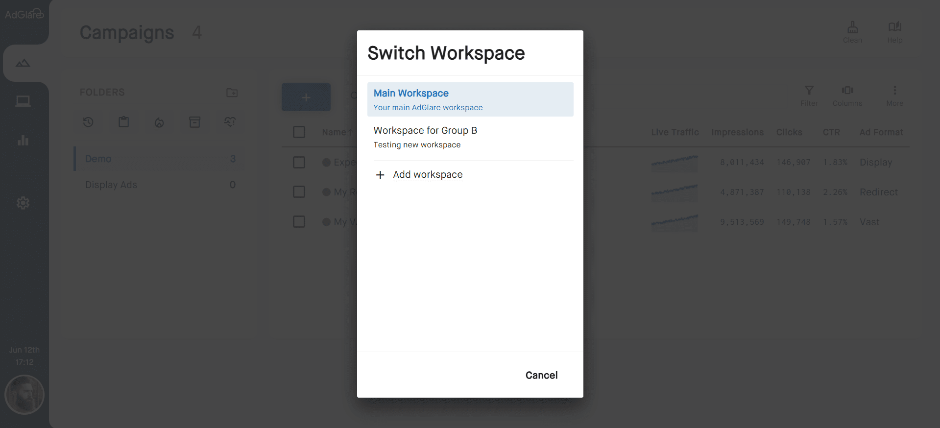 Workspaces Ss2 AdGlare AdServer